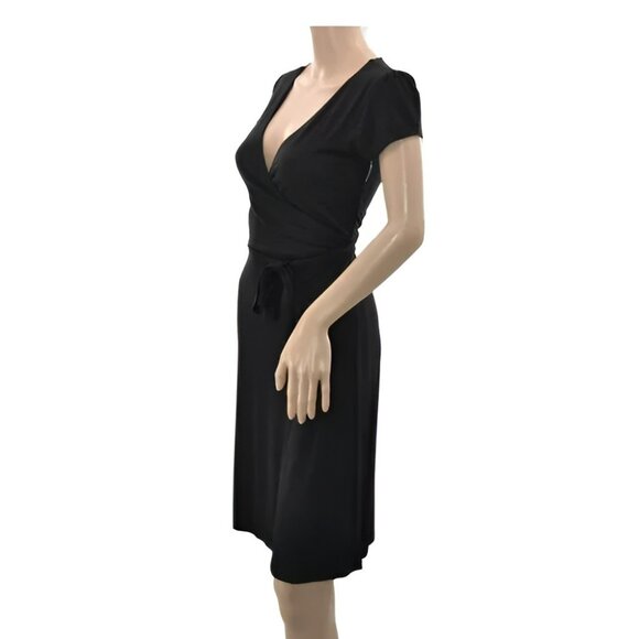 Boden Classic Sexy V-Neck Wrap Cap Short Sleeve Soft Stretchy Wrap Dress XS 2 - Picture 3 of 7